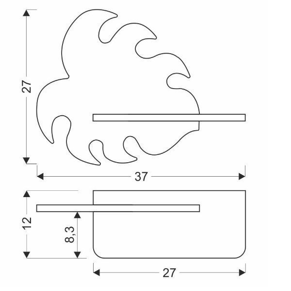 Zielony kinkiet Monstera z praktyczną półką