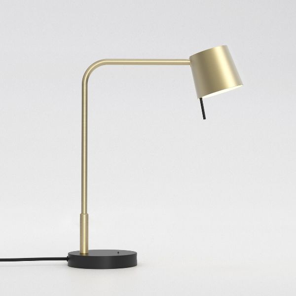 Złota lampa biurkowa Miura z portem USB