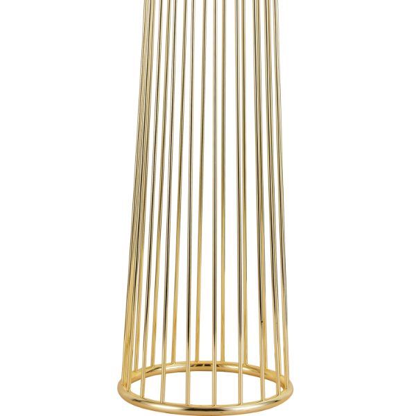 Złota lampa podłogowa Filo-2 z czarnym abażurem