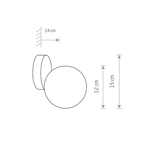 Złota lampa ścienna Ice Ball do łazienki, odporna na wilgoć IP44