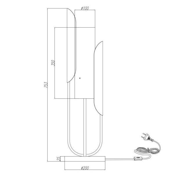 Złota lampa stołowa Cipresso w dużym rozmiarze