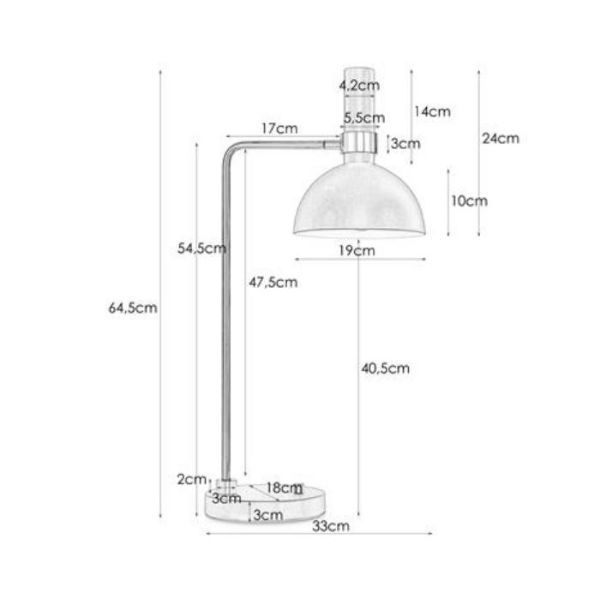 Złota lampa stołowa Larry z czarnym kloszem