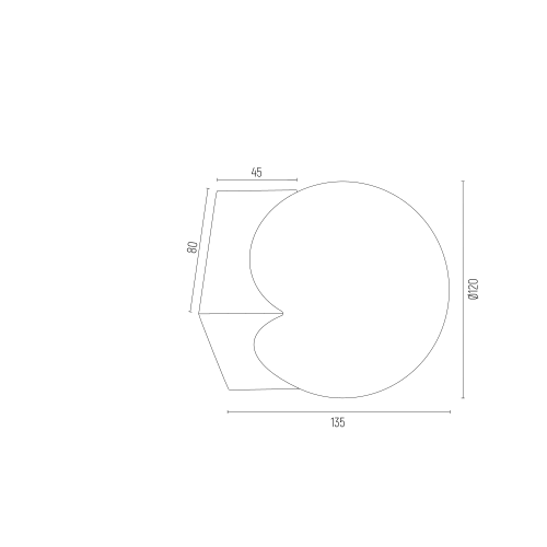 Złota lampa sufitowa Austin S z białą kulą