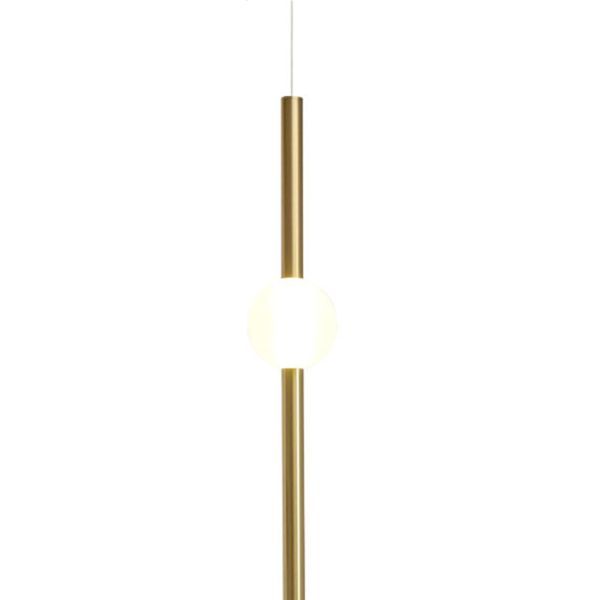 Złota lampa wisząca LED O-Line - L o wysokości 93 cm