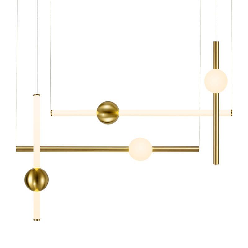 Złota lampa wisząca O-Line S-4 LED o efektownym designie