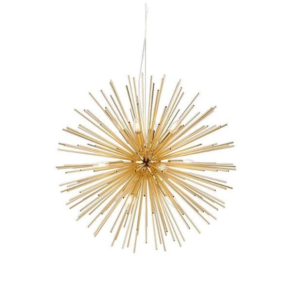 Złota lampa wisząca Soleil z możliwością wymiany żarówek