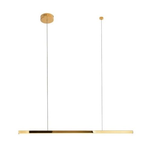 Złota, ściemnialna lampa wisząca Trio o eleganckim designie