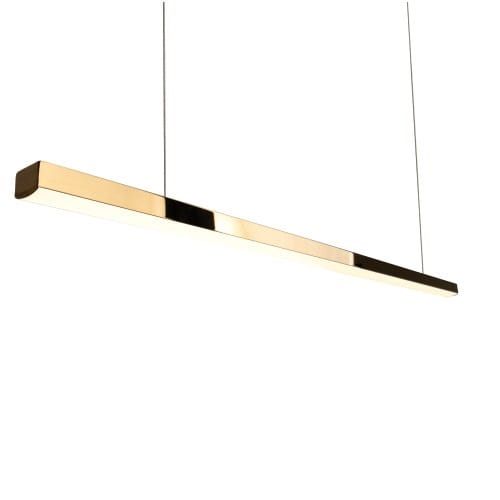 Złota, ściemnialna lampa wisząca Trio o eleganckim designie