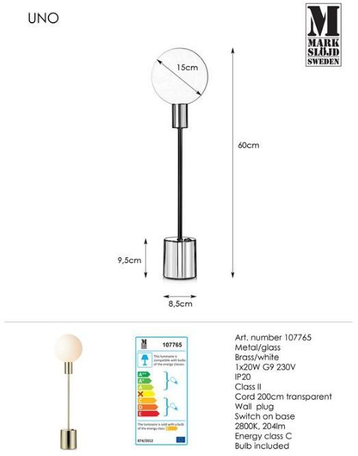 Złota stołowa lampa Uno z mlecznym kloszem w kształcie kuli