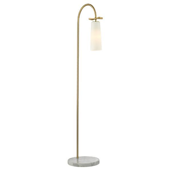 Złota, stylowa lampa podłogowa Bow