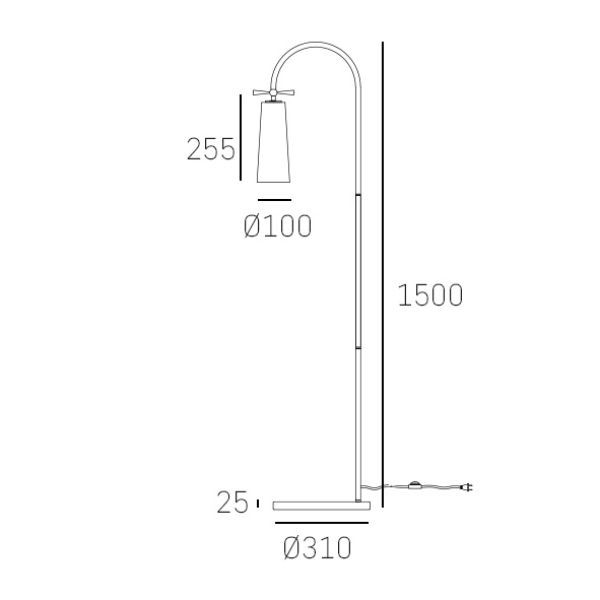 Złota, stylowa lampa podłogowa Bow