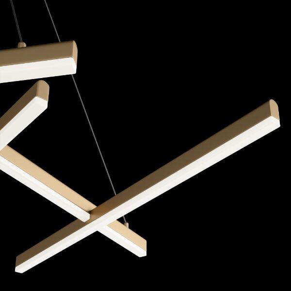 Złota wisząca lampa Line z wbudowanym oświetleniem LED o barwie 3000K