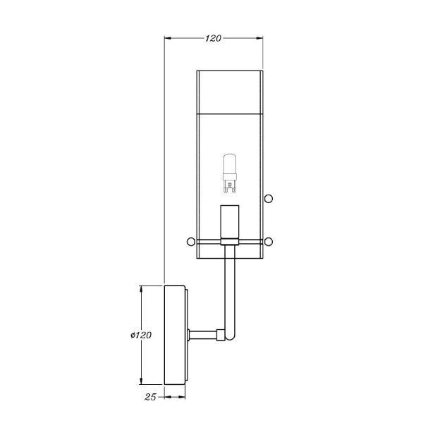 Złoty kinkiet Arco L z dwoma kloszami