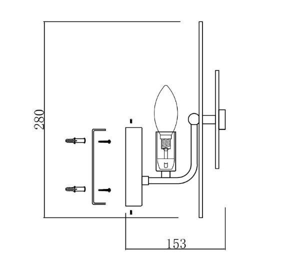 Złoty kinkiet Aster ze szkła