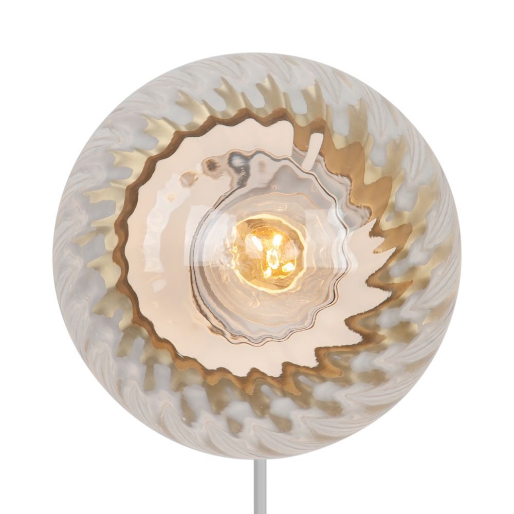 Złoty kinkiet Chisell z kloszem ze szkła