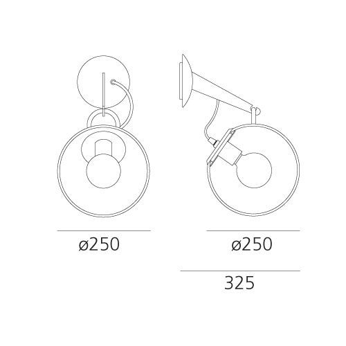 Złoty kinkiet Miconos Parete z kloszem ze szkła