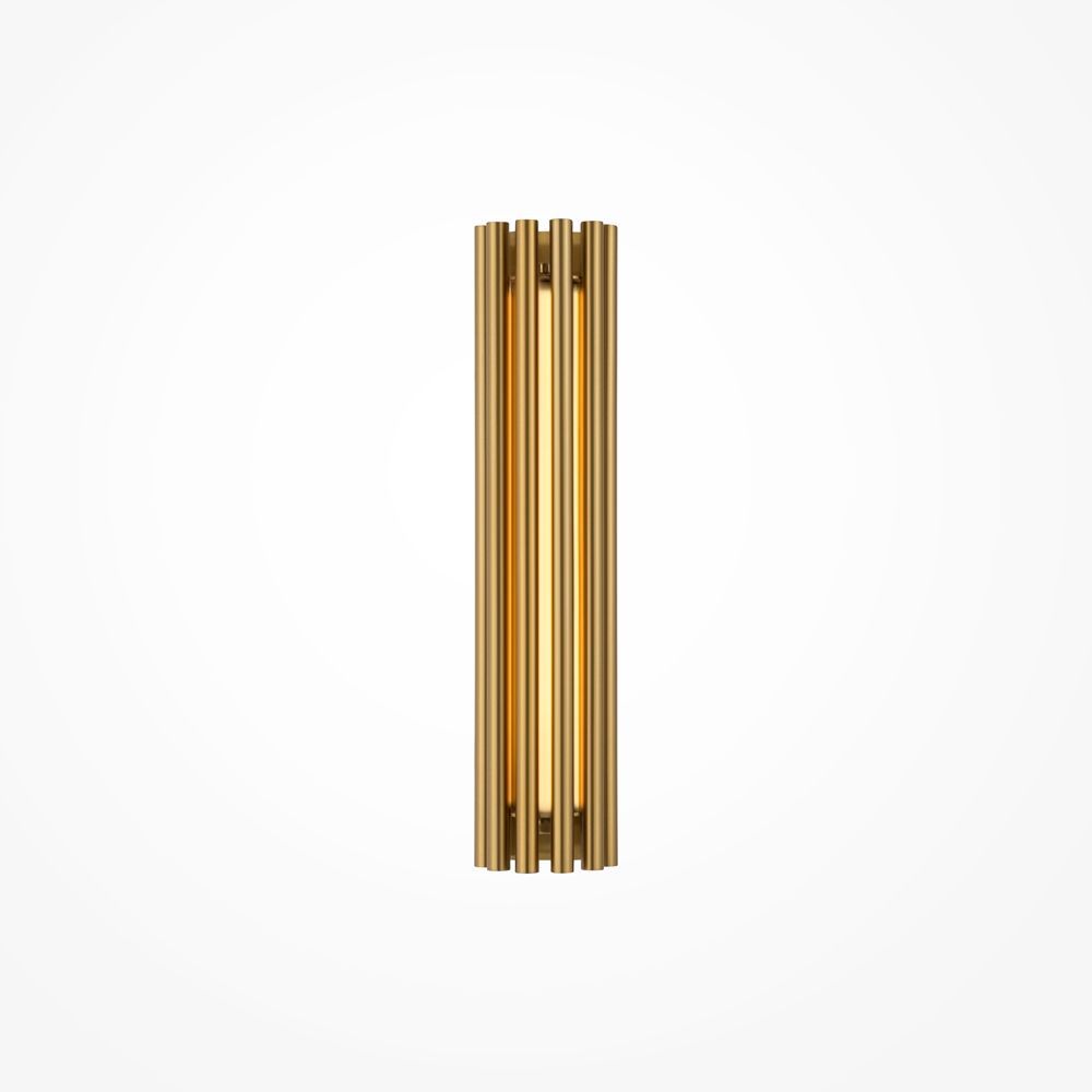 Złoty kinkiet Sonata z metalowych rurek i oświetleniem LED