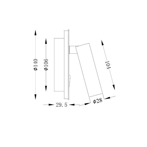 Złoty reflektor LED Ios 176 - kinkiet.