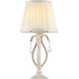 Kremowa mała lampa stołowa Brionia Maytoni z kryształkami