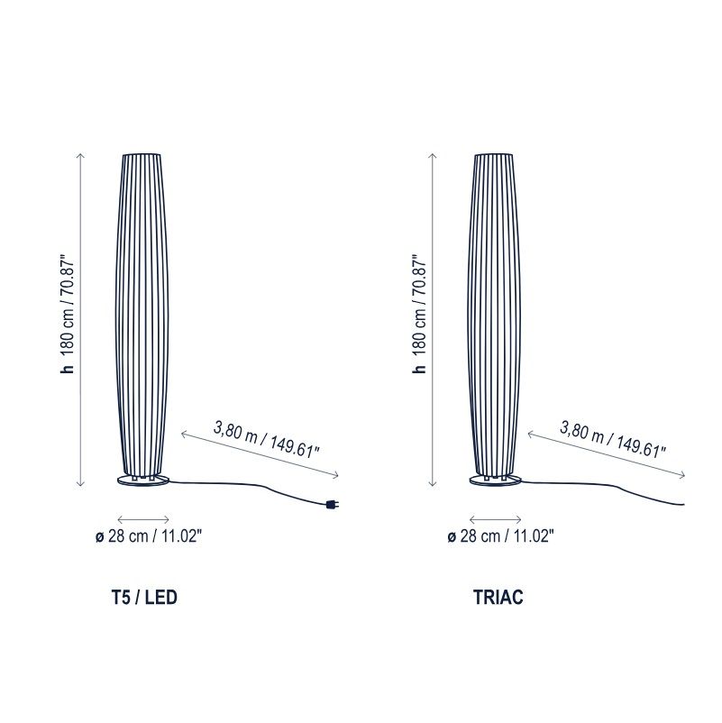 Biała zewnętrzna lampa podłogowa Maxi P/180 z oświetleniem LED i klasą szczelności IP66