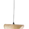 Wisząca lampa Koshi I z naturalnego rattanu