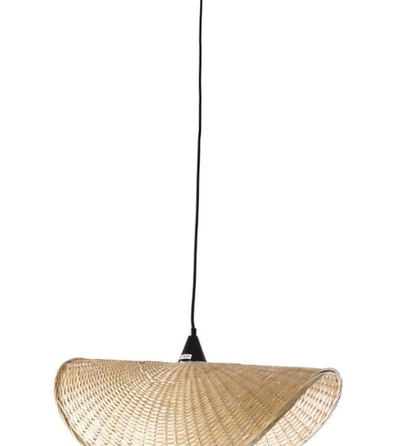 Wisząca lampa Koshi I z naturalnego rattanu