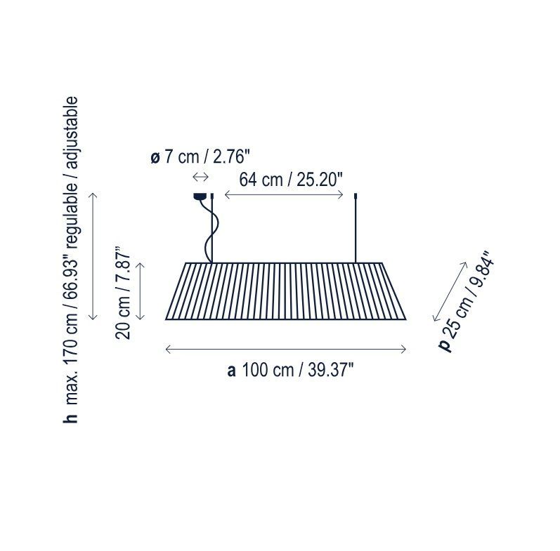 Stylowa biała lampa wisząca Mei 100