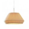 Kremowa, wisząca lampa Mei 125 z plisowanym kloszem