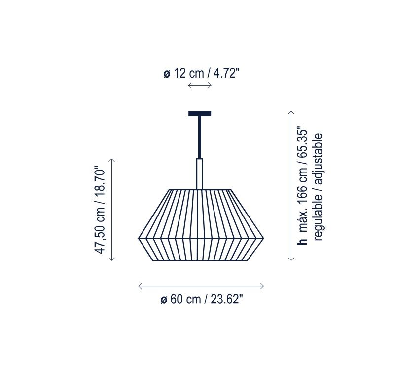 Okrągła, plisowana lampa wisząca Mei 60 w kremowym kolorze