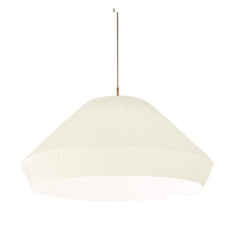 Okrągła, wisząca lampa Mei 90 w białym kolorze