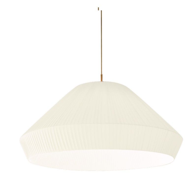 Okrągła, wisząca lampa Mei 90 w białym kolorze