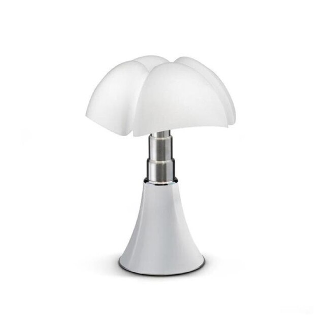 Biała przenośna lampa stołowa Minipipistrello
