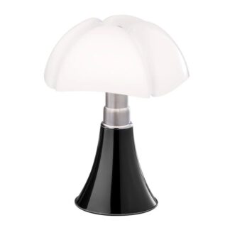 Brązowa, przenośna lampa stołowa Minipipistrello