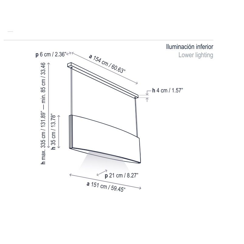 Wisząca lampa akustyczna Noren S/151 w kolorze terracoty, emitująca światło skierowane w dół