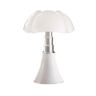 Biała średnia lampa stołowa Pipistrello LED