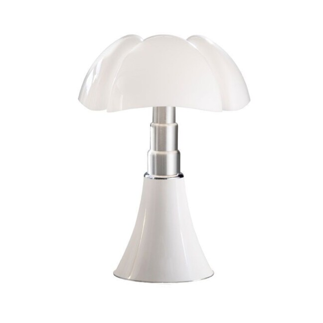 Biała średnia lampa stołowa Pipistrello LED