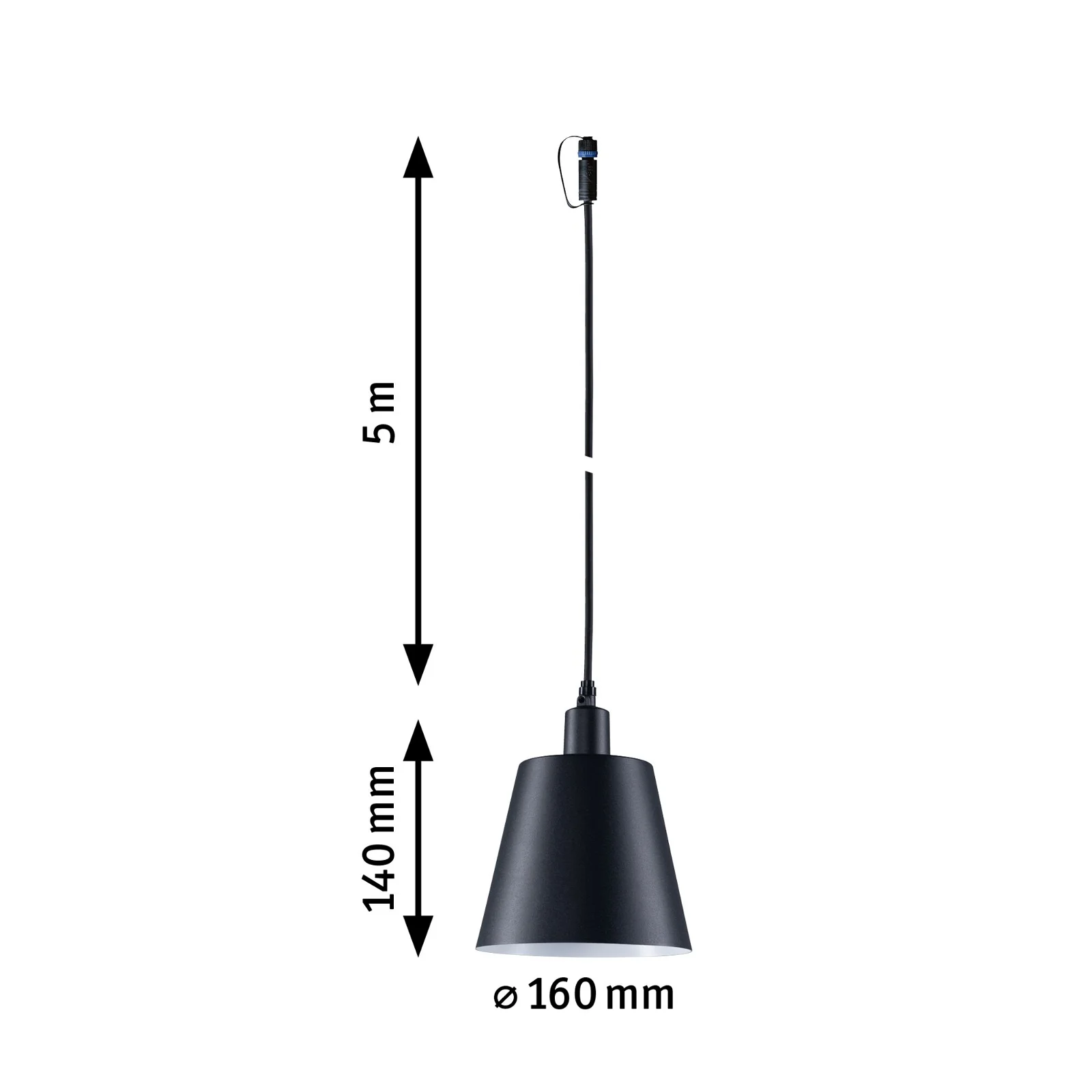 Wisząca lampa Kofia Plug&Shine, wodoodporna IP44, idealna na taras