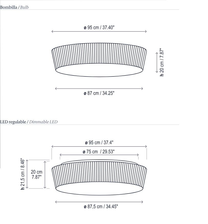 Beżowa, duża lampa sufitowa Plafonet 95