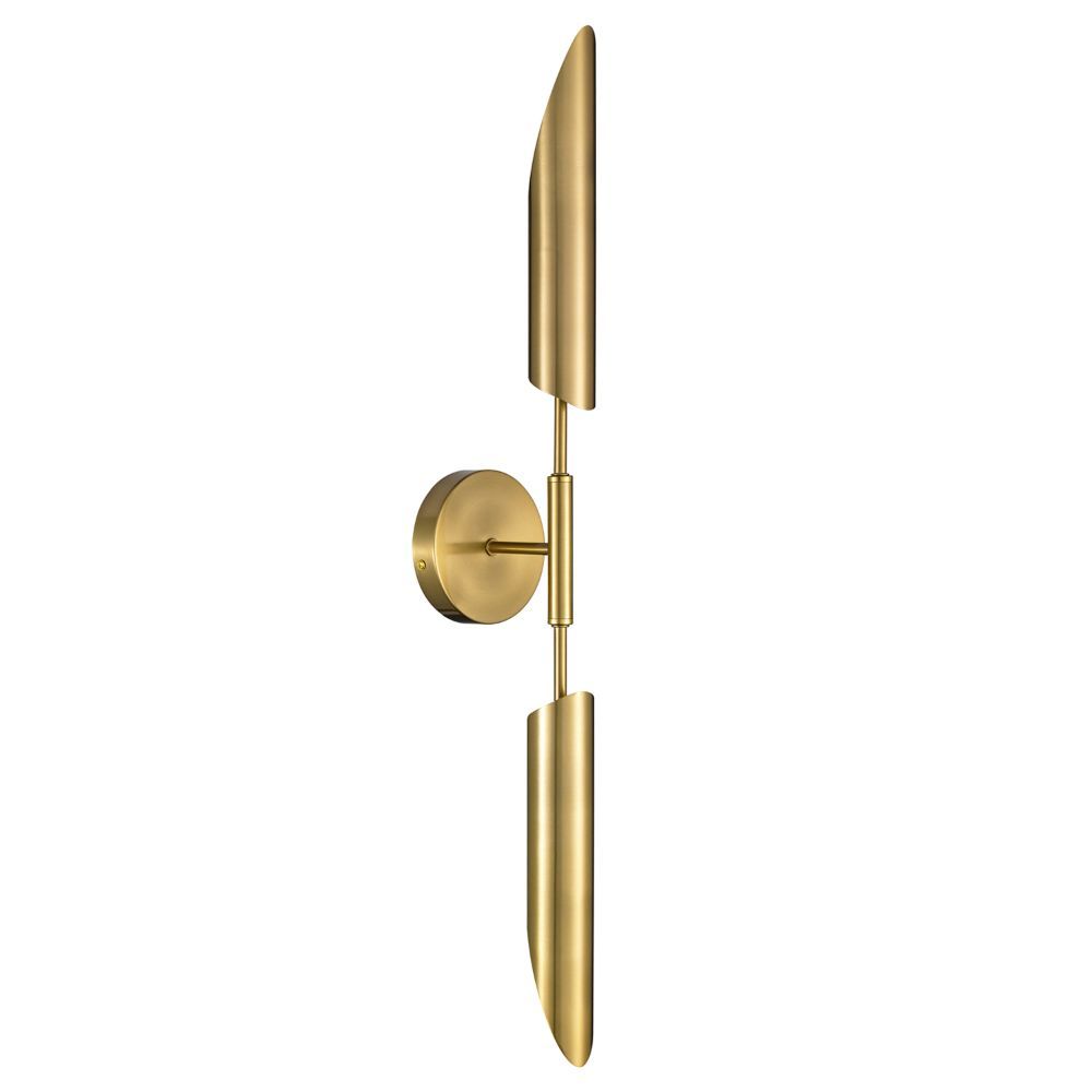 Złoty kinkiet Mika na ścianę ze sztukaterią