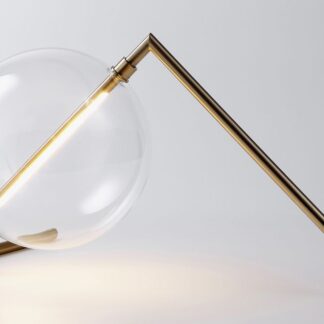 Złota lampa stołowa Amore z oświetleniem LED