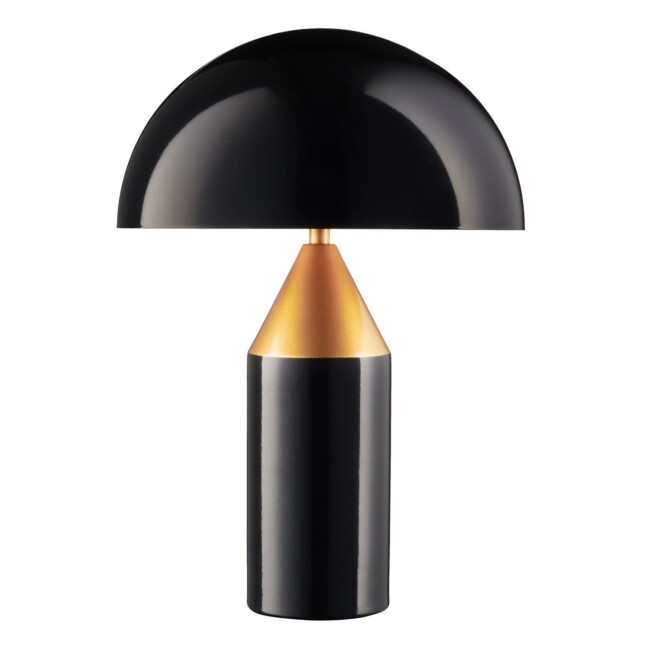 Czarna lampa stołowa Belfugo z eleganckimi złotymi akcentami