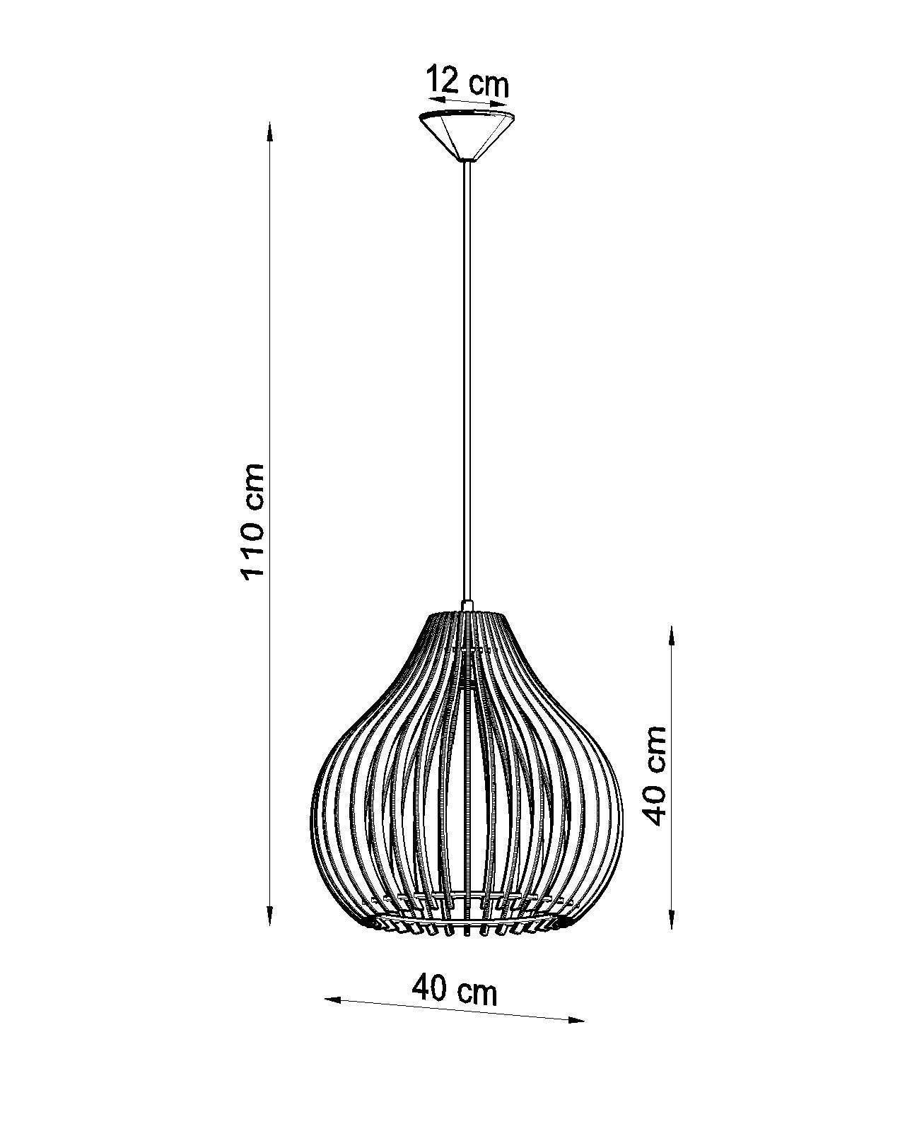 Wisząca lampa Aprilla z kloszem wykonanym z drewna
