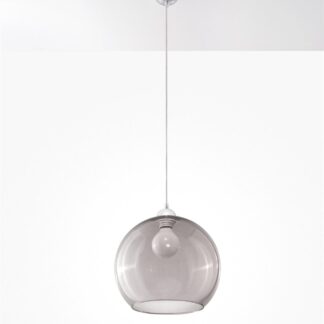 Wisząca lampa Ball w formie szklanej, grafitowej kuli