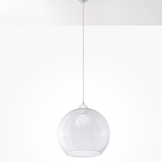 Wisząca lampa Ball z przezroczystym szklanym kloszem