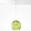 Wisząca lampa Ball z zielonym, szklanym kloszem