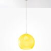 Żółta, wisząca lampa Ball w kształcie szklanej kuli