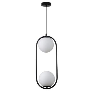 Stylowa czarna lampa wisząca Costa Duo o średnicy 50 cm