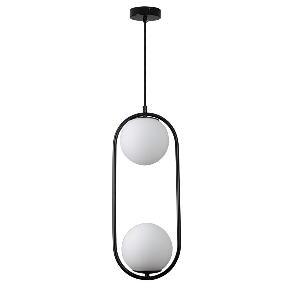 Stylowa czarna lampa wisząca Costa Duo o średnicy 50 cm