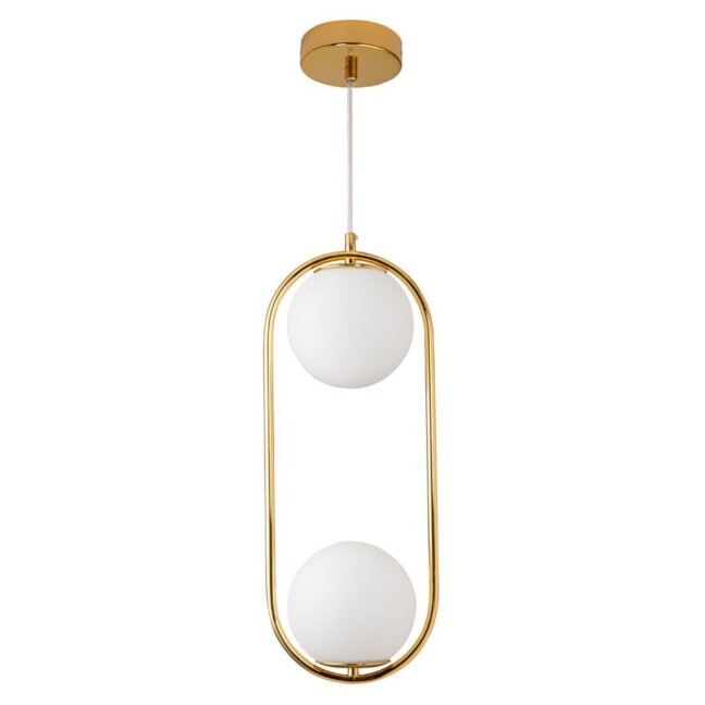 Złota lampa wisząca Costa Duo o średnicy 50 cm
