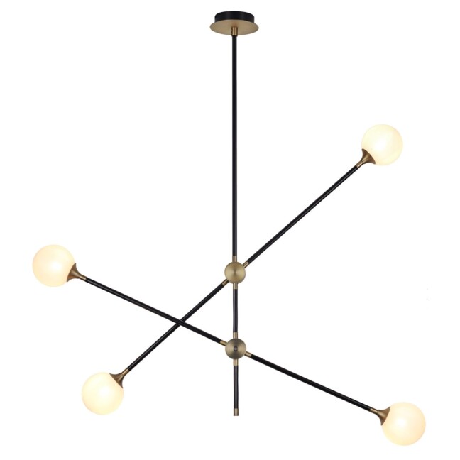 Nowoczesna lampa sufitowa Spillo z eleganckimi szklanymi kloszami idealna do zawieszenia nad stołem